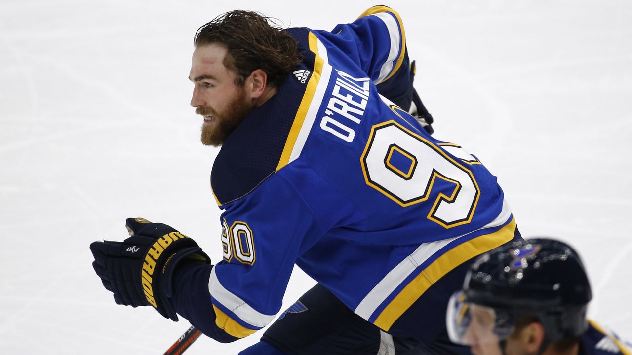 O'Reilly's first career hat trick lifts Blues over Hurricanes 4-1